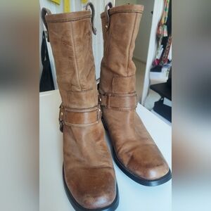 Jessica Simpson Motorcycle boots cognac w/ gold hardware size 10